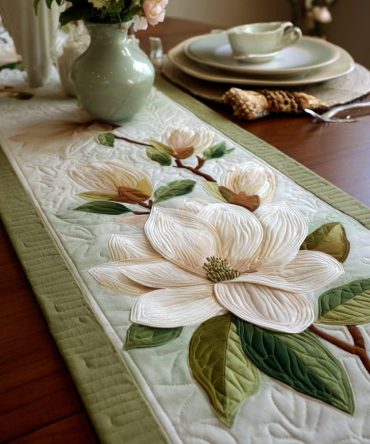 Magnolia Grace Quilted Table Runner