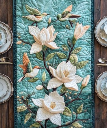 Magnolia Grace Quilted Table Runner