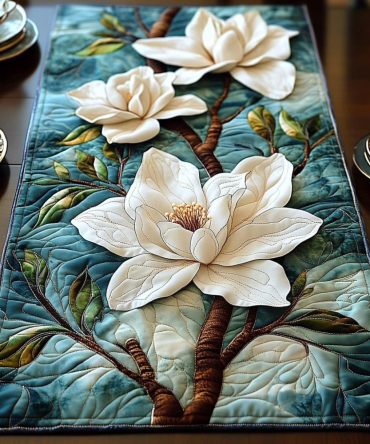 Magnolia Harmony Quilted Table Runner
