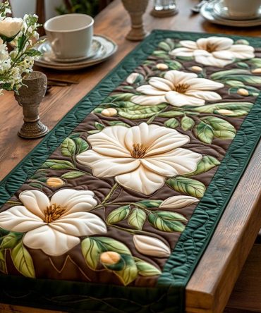 Magnolia Storybook Quilted Table Runner
