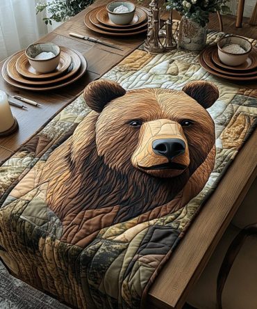 Majestic Bear Quilted Table Runner