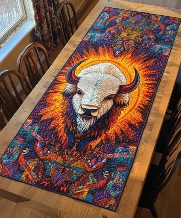 Majestic Bison Quilted Table Runner