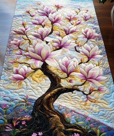 Majestic Bloom Quilted Table Runner