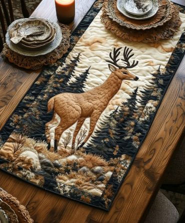 Majestic Buck Quilted Table Runner