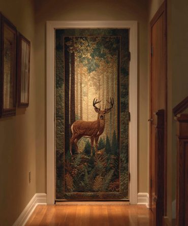 Majestic Deer Quilted Door Cover