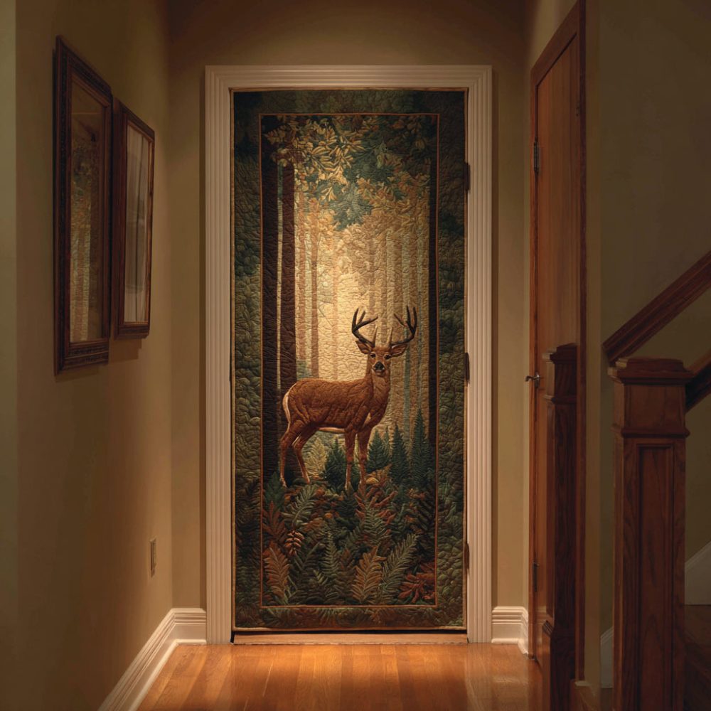 Majestic Deer Quilted Door Cover