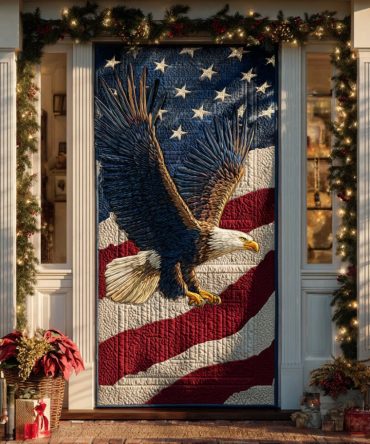 Majestic Eagle Quilted Door Cover