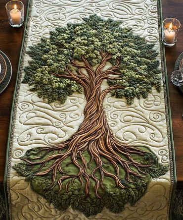 Majestic Grove Quilted Table Runner