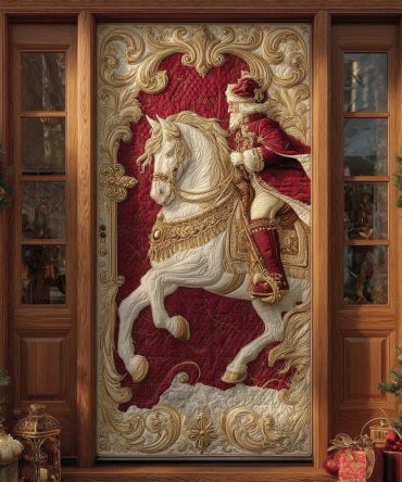 Majestic Holiday Stallion Quilted Door Cover