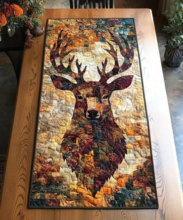 Majestic Stag Quilted Table Runner