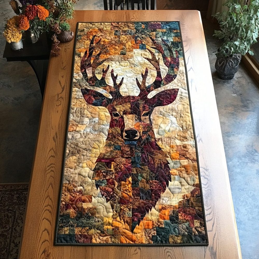Majestic Stag Quilted Table Runner
