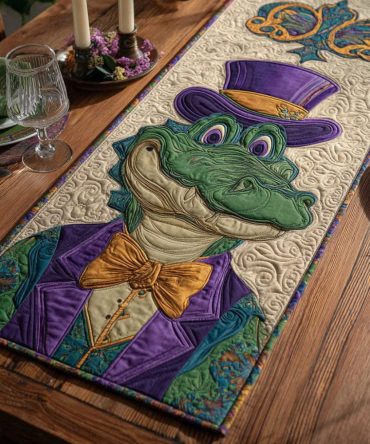 Mardi Gator Quilted Table Runner