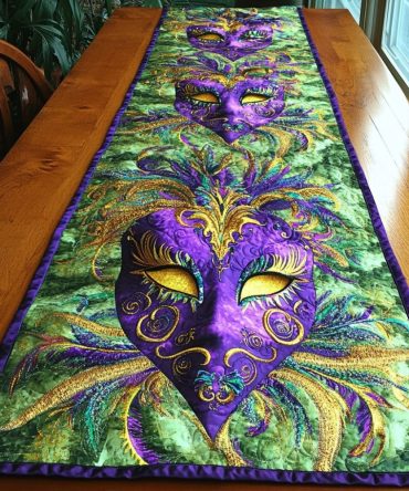 Mardi Gras Revelry Quilted Table Runner