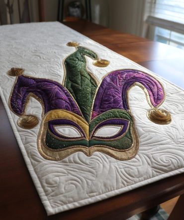 Mardi Magic Quilted Table Runner