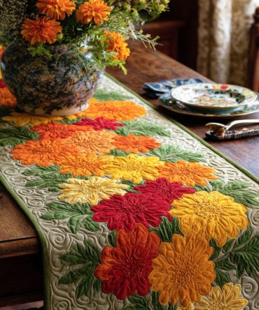 Marigold Glow Quilted Table Runner