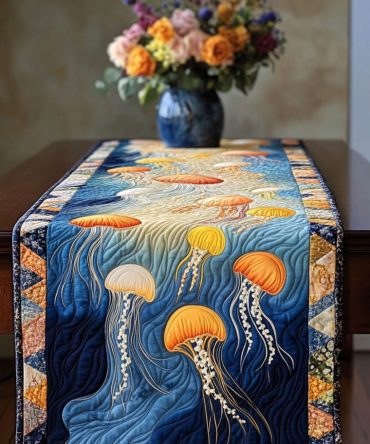 Marine Whispers Quilted Table Runner