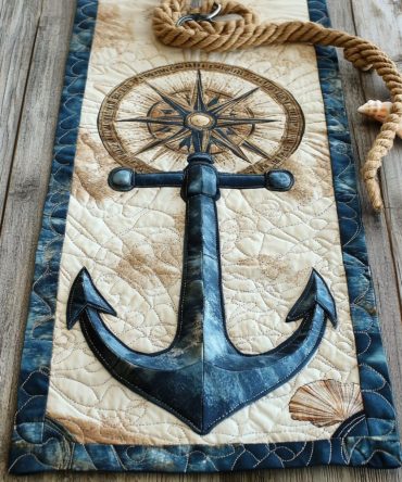 Maritime Compass Quilted Table Runner