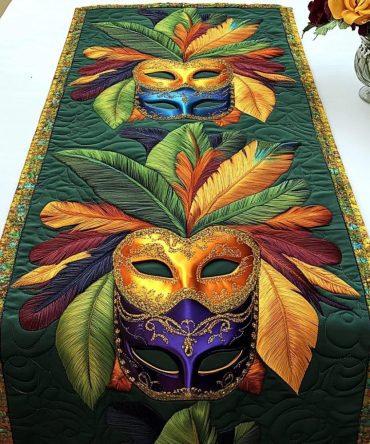 Masked Beauty Quilted Table Runner