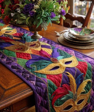Masquerade Joy Quilted Table Runner