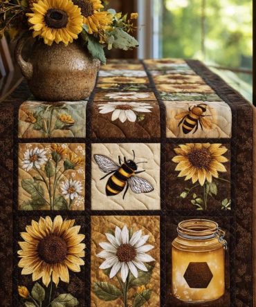 Meadow Bee Quilted Table Runner