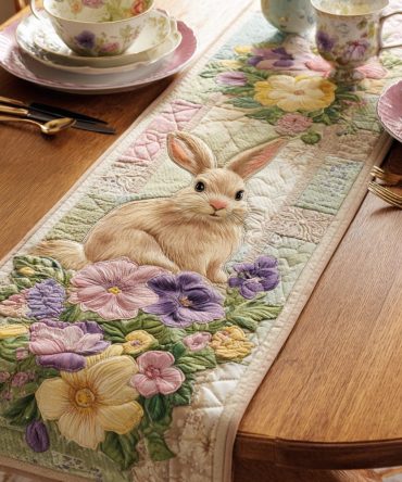 Meadow Bunny Quilted Table Runner