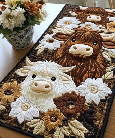 Meadow Friends Quilted Table Runner