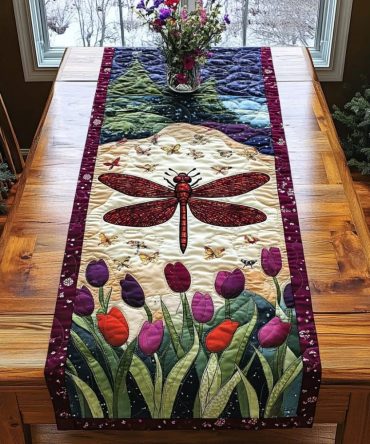 Meadow Glimmer Quilted Table Runner