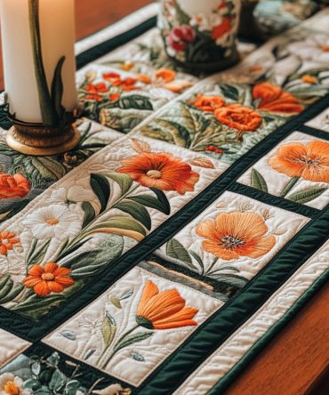 Meadow Lace Quilted Table Runner