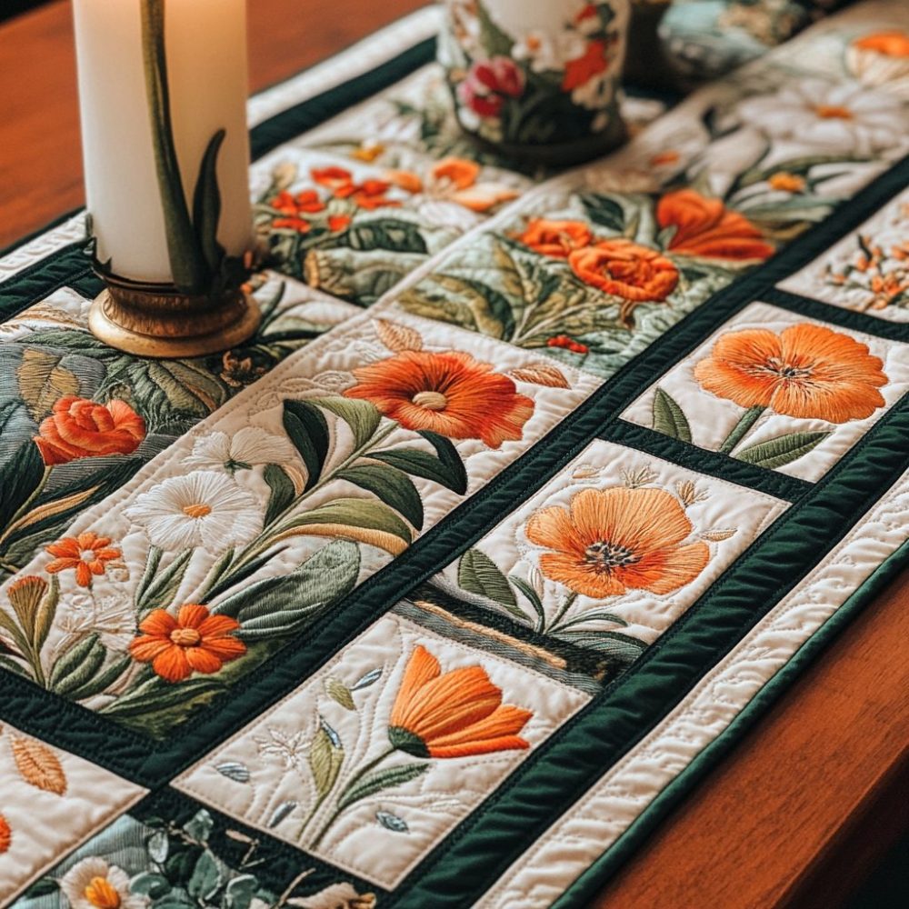 Meadow Lace Quilted Table Runner