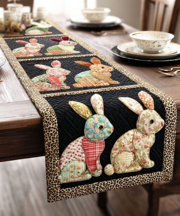 Meadow Rabbit Quilted Table Runner