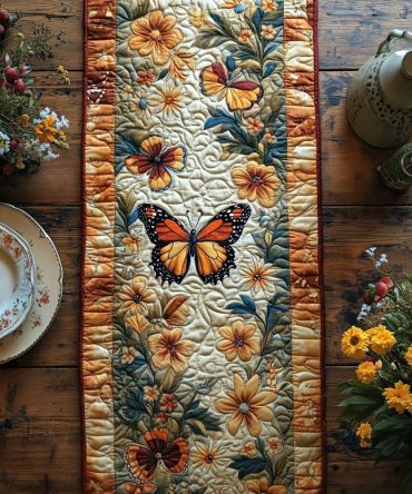 Meadow Wings Quilted Table Runner