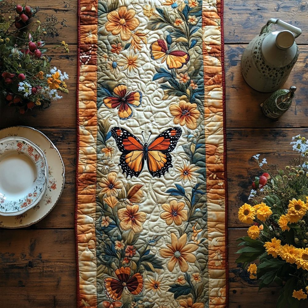Meadow Wings Quilted Table Runner