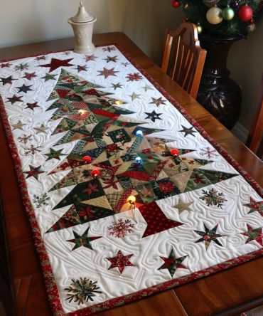 Merry Tree Quilted Table Runner