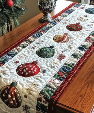 Merry Accents Quilted Table Runner