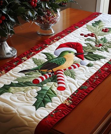 Merry Flight Quilted Table Runner