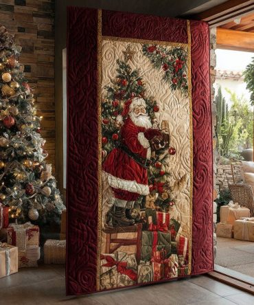 Merry Maker Santa Quilted Door Cover
