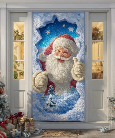 Merry Santa Journey Quilted Door Cover