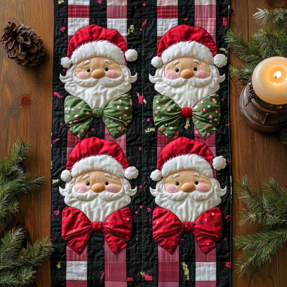 Merry Santa Quilted Table Runner