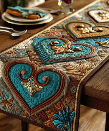 Mesa Hearts Quilted Table Runner