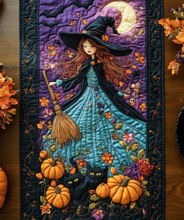 Midnight Charm Quilted Table Runner