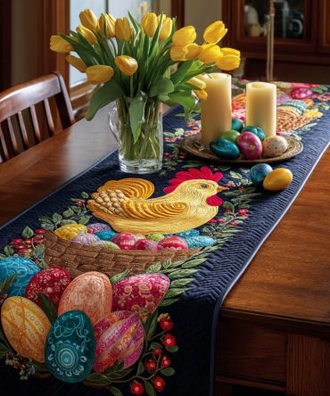 Midnight Easter Quilted Table Runner