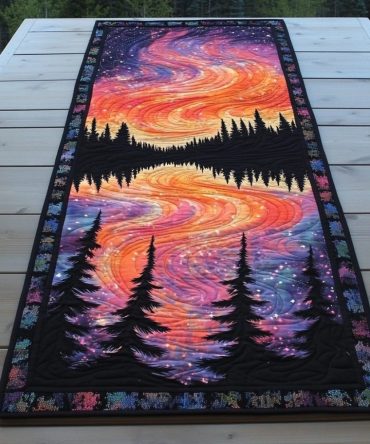 Midnight Flow Quilted Table Runner