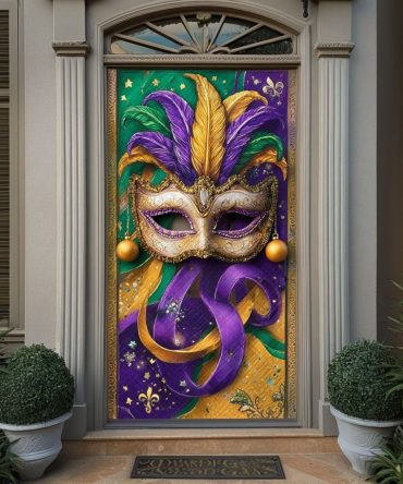 Midnight Masquerade Quilted Door Cover