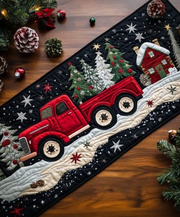 Midnight Ride Quilted Table Runner