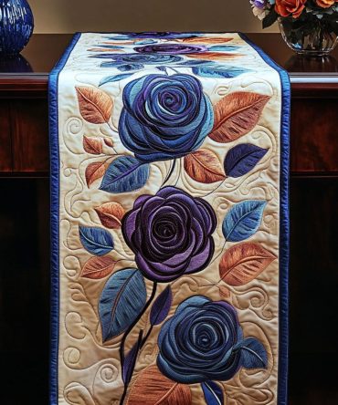 Midnight Roses Quilted Table Runner
