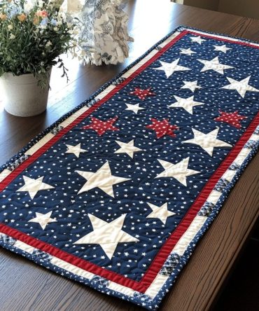 Midnight Shine Quilted Table Runner