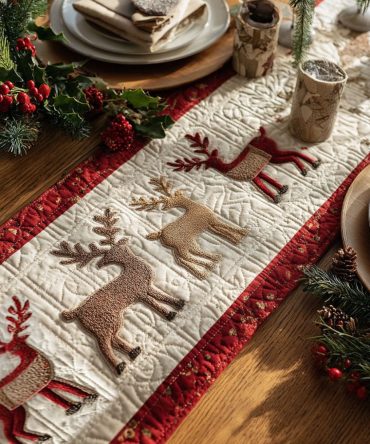 Midnight Sleigh Quilted Table Runner