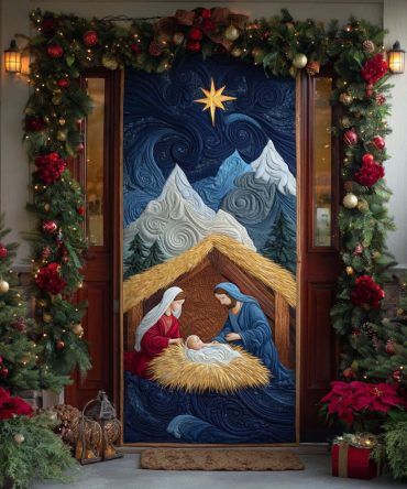 Midnight Star Quilted Door Cover