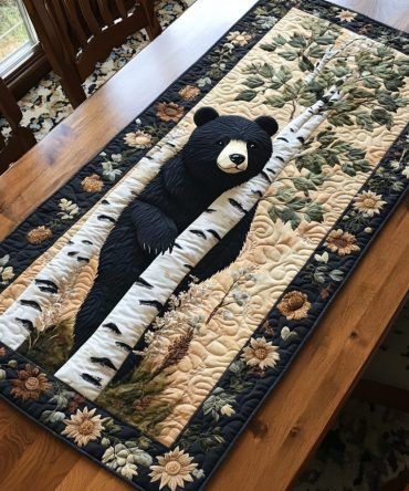 Mighty Bear Quilted Table Runner
