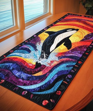 Mighty Orca Quilted Table Runner